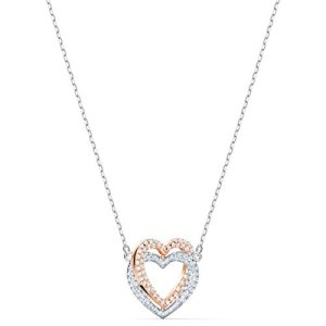 1.365 / 5.000 Swarovski Infinity Heart Jewelry Collection, Necklaces & Bracelets, Rose Gold & Rhodium Tone Finish, Clear Crystals